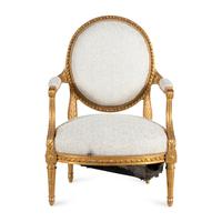 A Louis XVI Giltwood Fauteuil