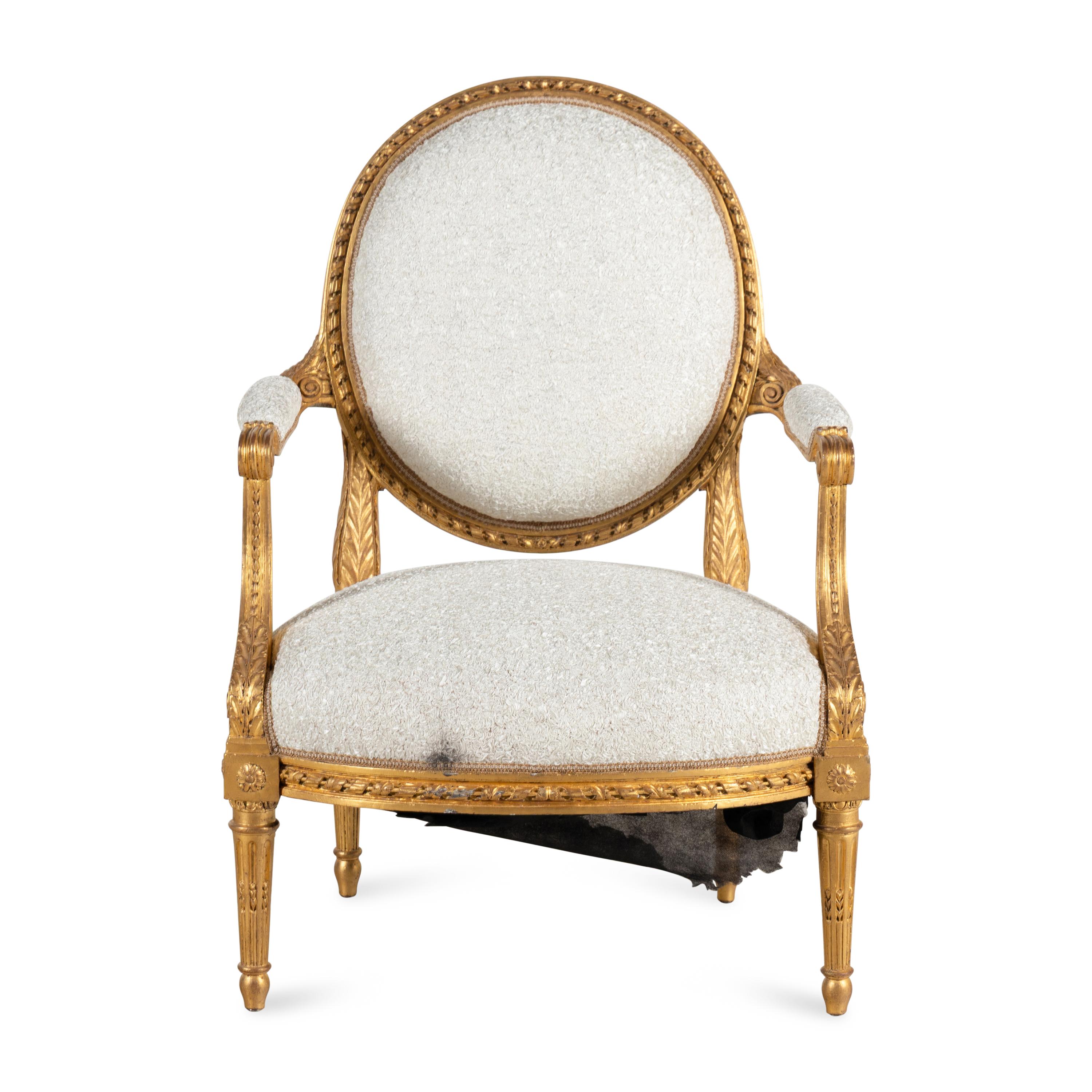 A Louis XVI Giltwood Fauteuil