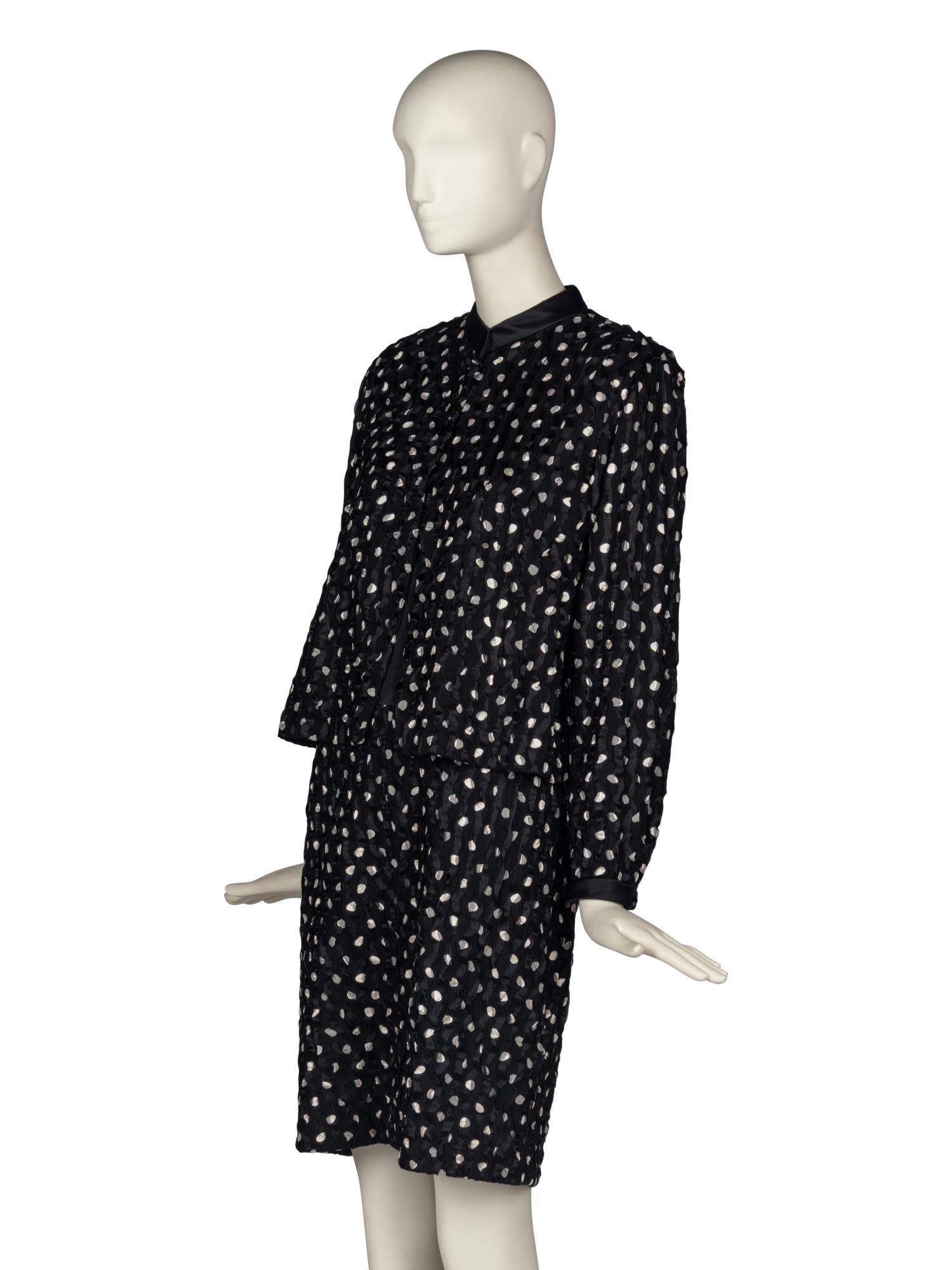 Geoffrey Beene Polka Dot Silk Dress and Jacket