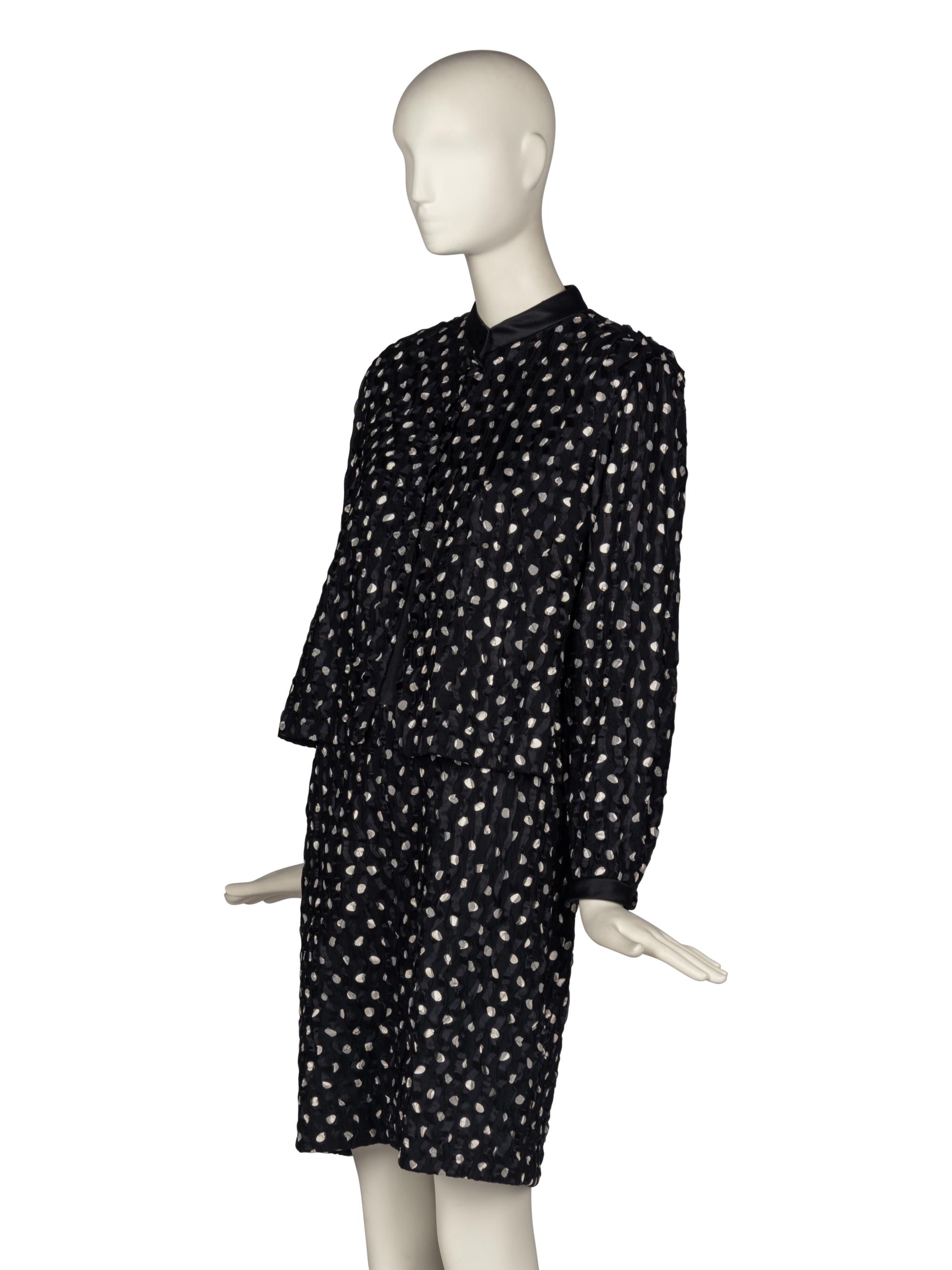 Geoffrey Beene Polka Dot Silk Dress and Jacket