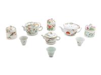 Seven Chinese Famille Rose Porcelain Tea Wares