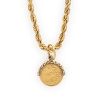 Yellow Gold Coin Pendant Necklace