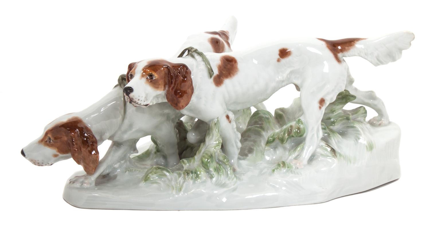 A Meissen Porcelain Figural Group Length 11 inches.