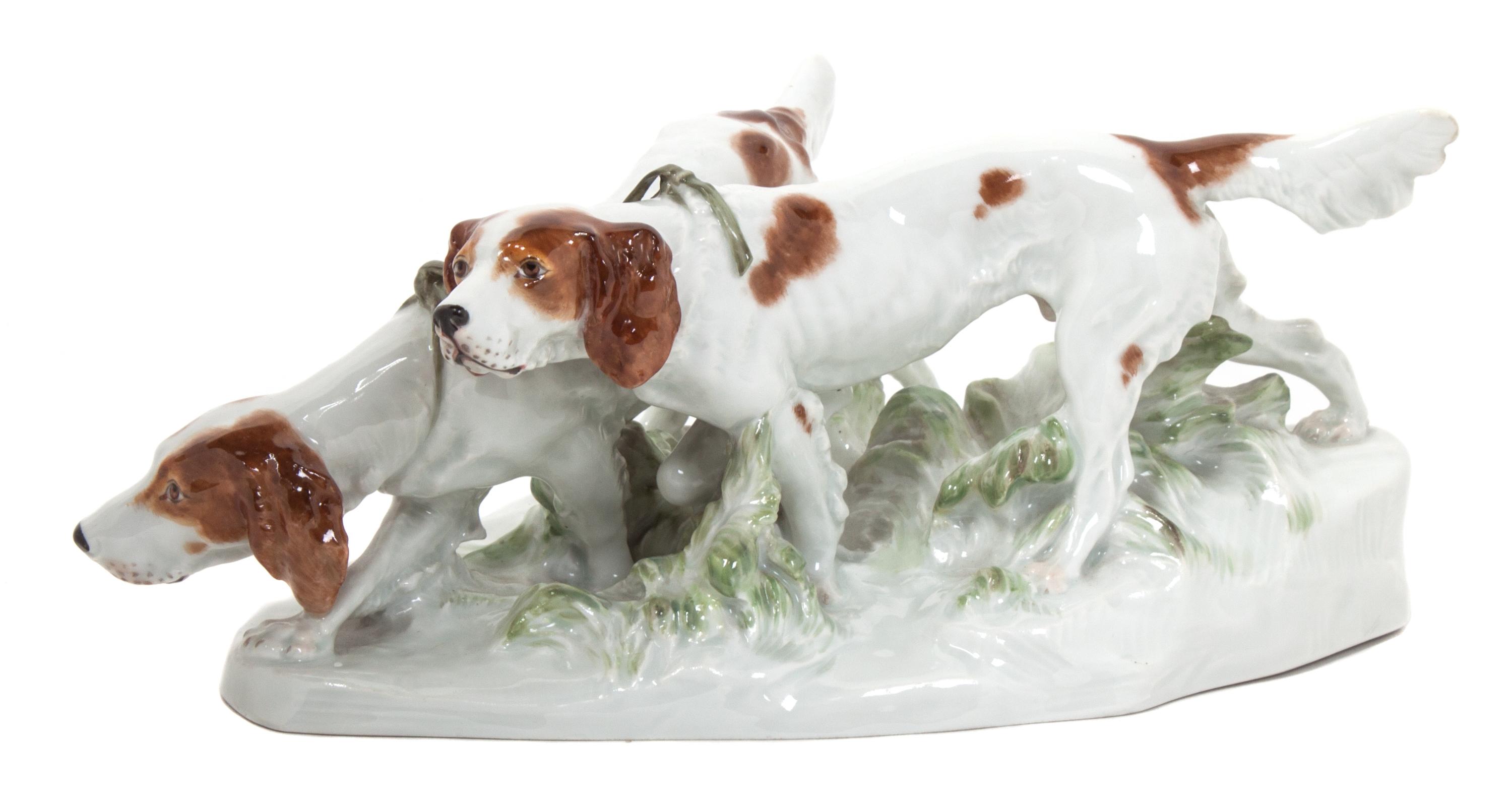 A Meissen Porcelain Figural Group Length 11 inches.