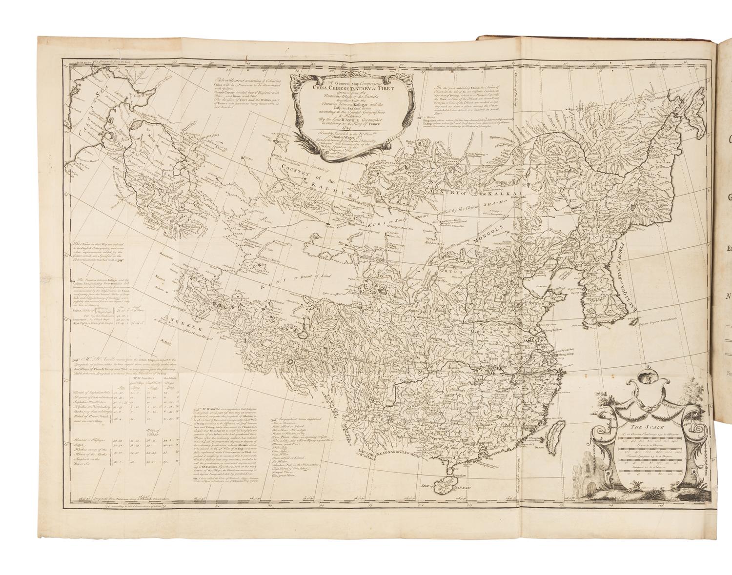 DU HALDE, Jean-Baptiste (1674-1743). A Description of the Empire of China and Chinese-Tartary, together with the Kingdoms of Korea and Tibet . Translated from the French by Richard Brookes. London: T. Gardner for Edward Cave, 1738-1741.