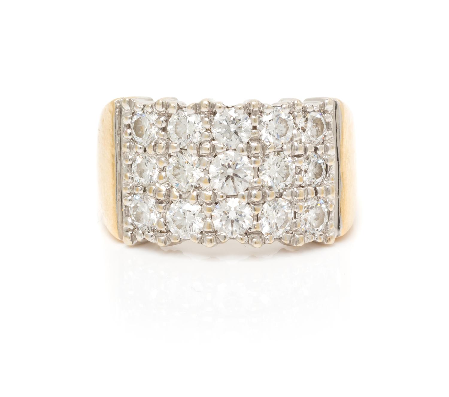 A Bicolor Gold and Diamond Band, Hearts on Fire, 15.50 dwts.