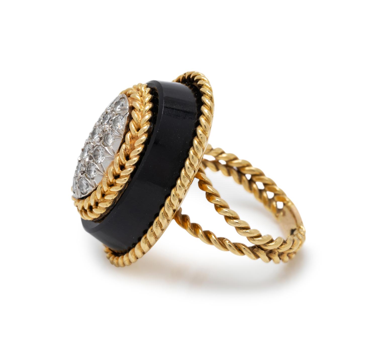 DIAMOND AND ONYX RING