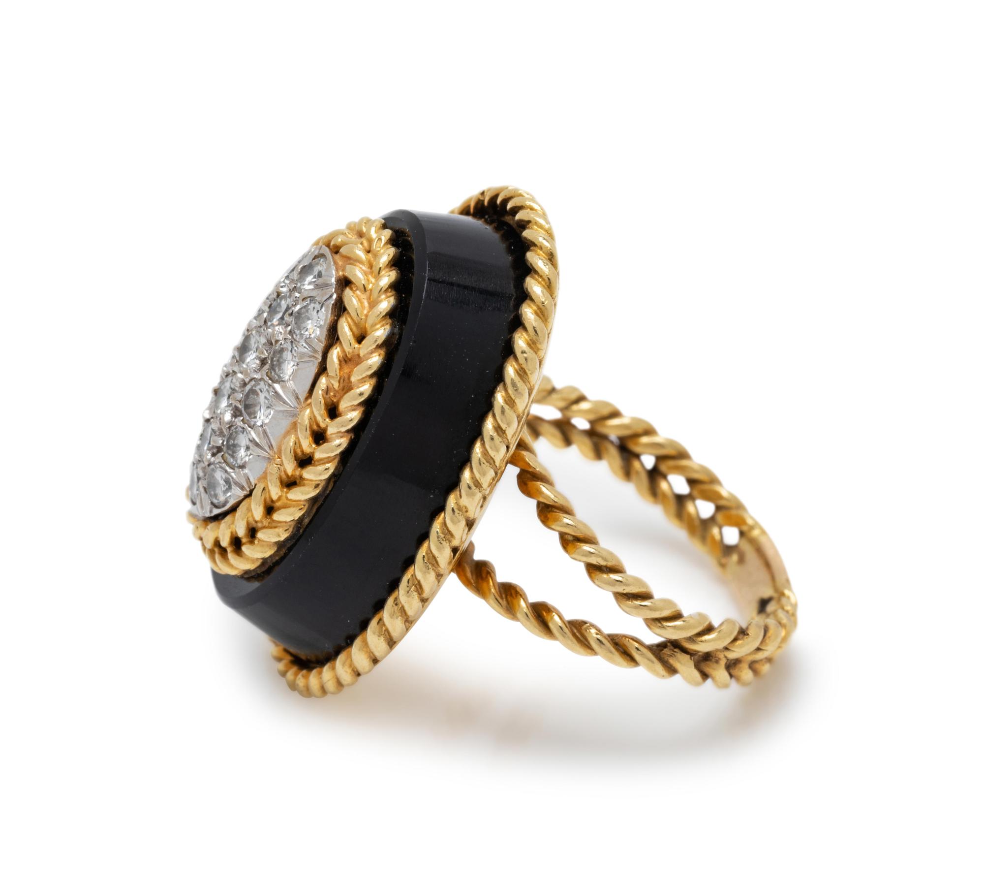 DIAMOND AND ONYX RING