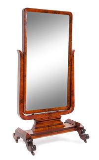 An American Empire Mahogany Cheval Mirror
