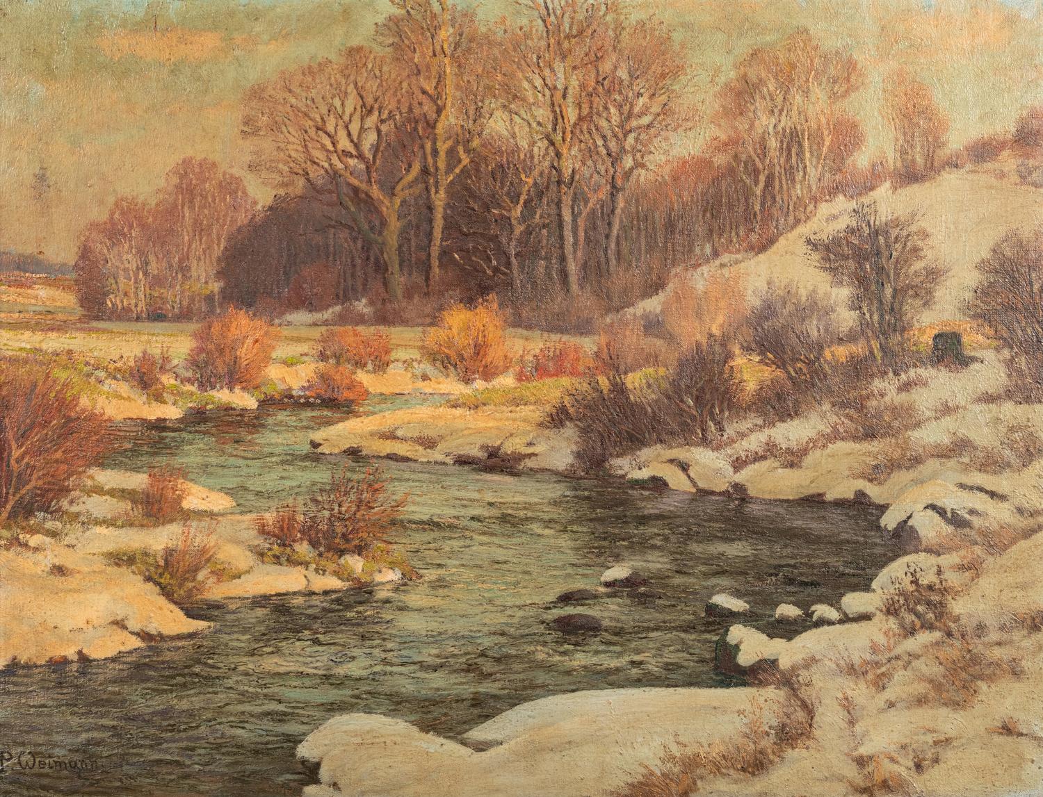 Stream in Winter Landscape