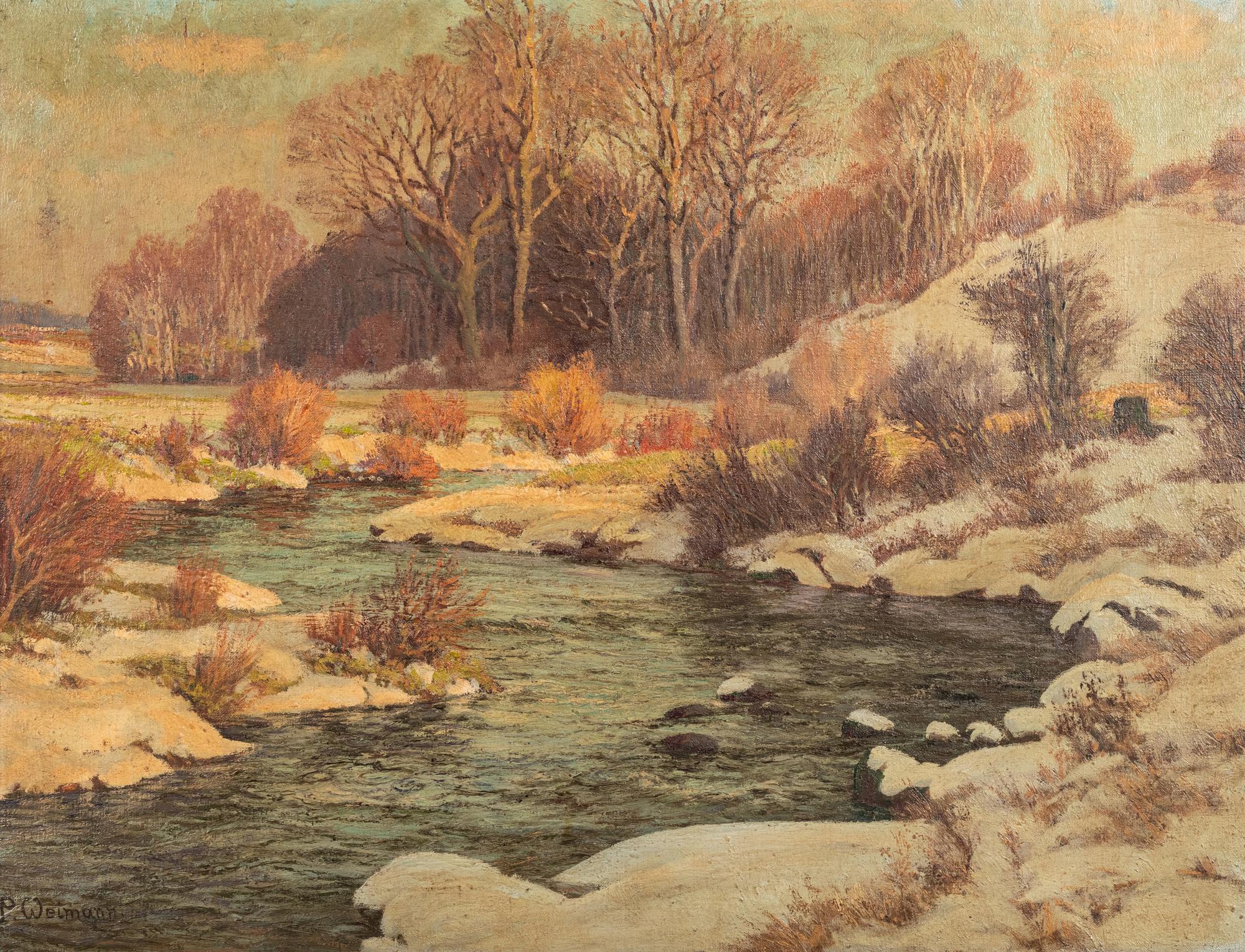 Stream in Winter Landscape