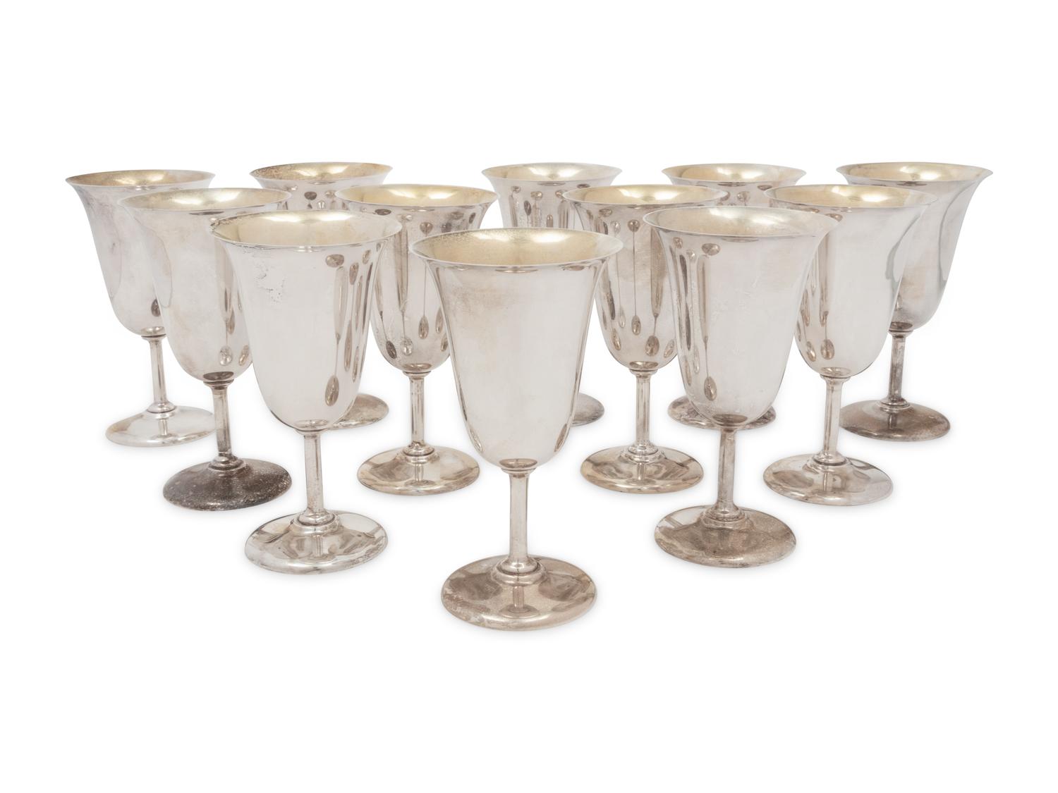 Twelve American Silver Goblets