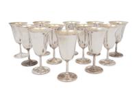 Twelve American Silver Goblets