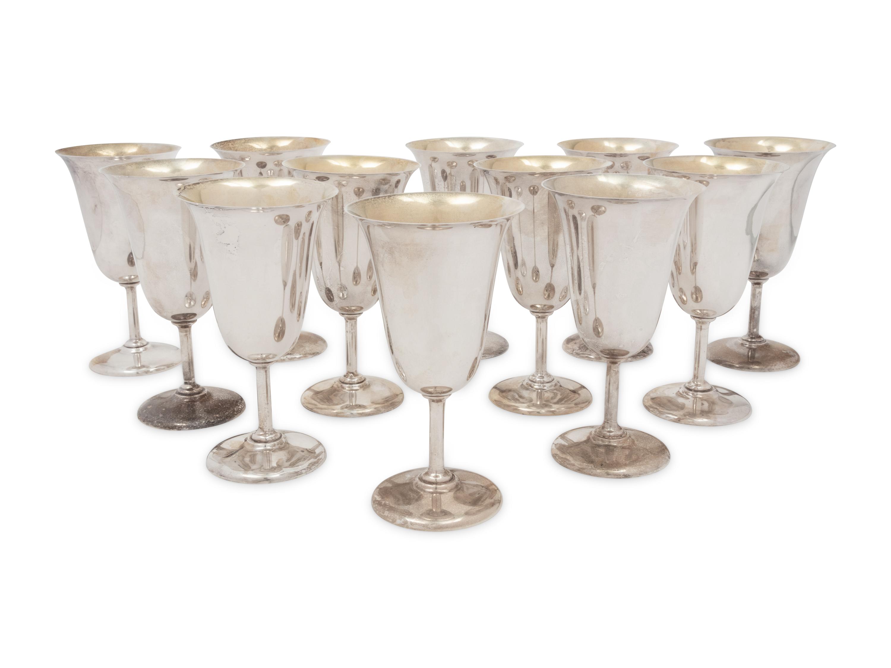 Twelve American Silver Goblets