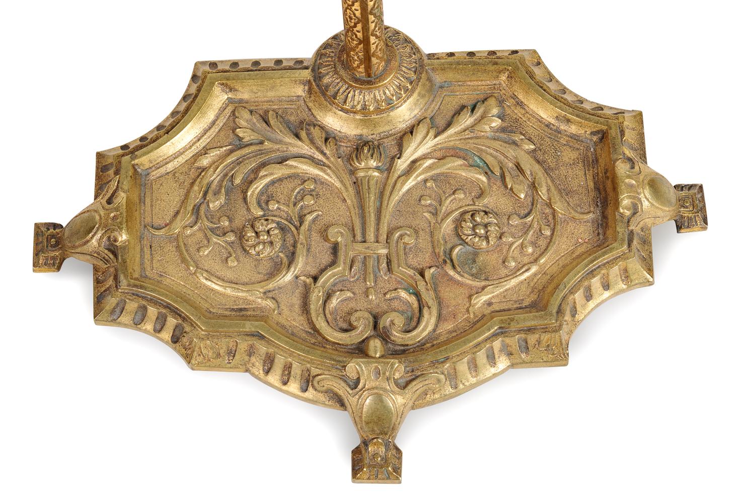 A Set of French Gilt Bronze Fireplace Tools
