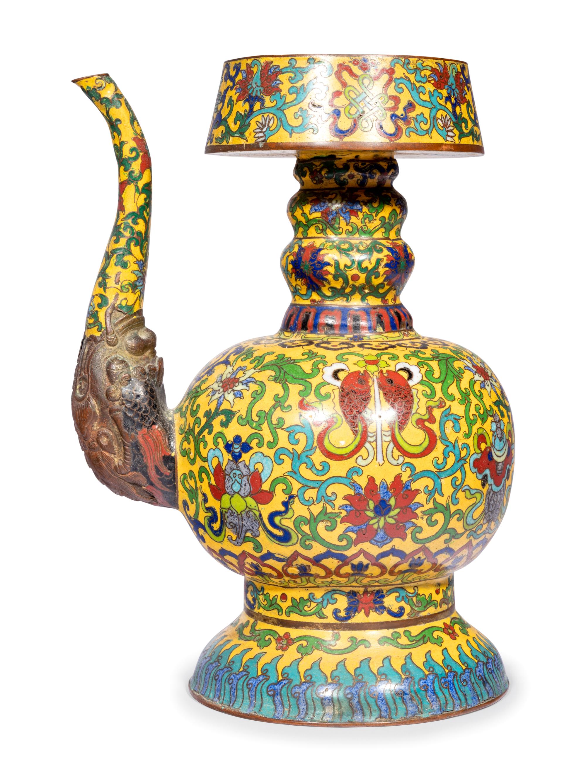 A Chinese Cloisonné Enamel Penba Ewer