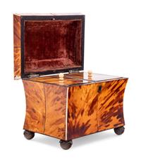 A Regency Tortoiseshell Tea Caddy