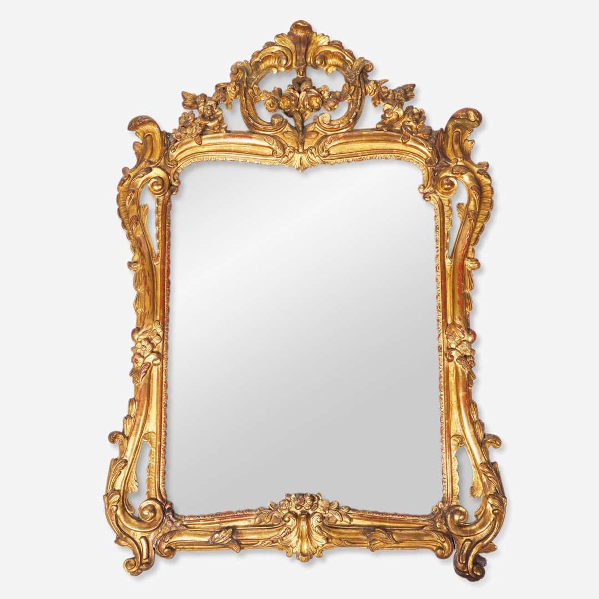A Louis XV Rococo giltwood mirror 18th century