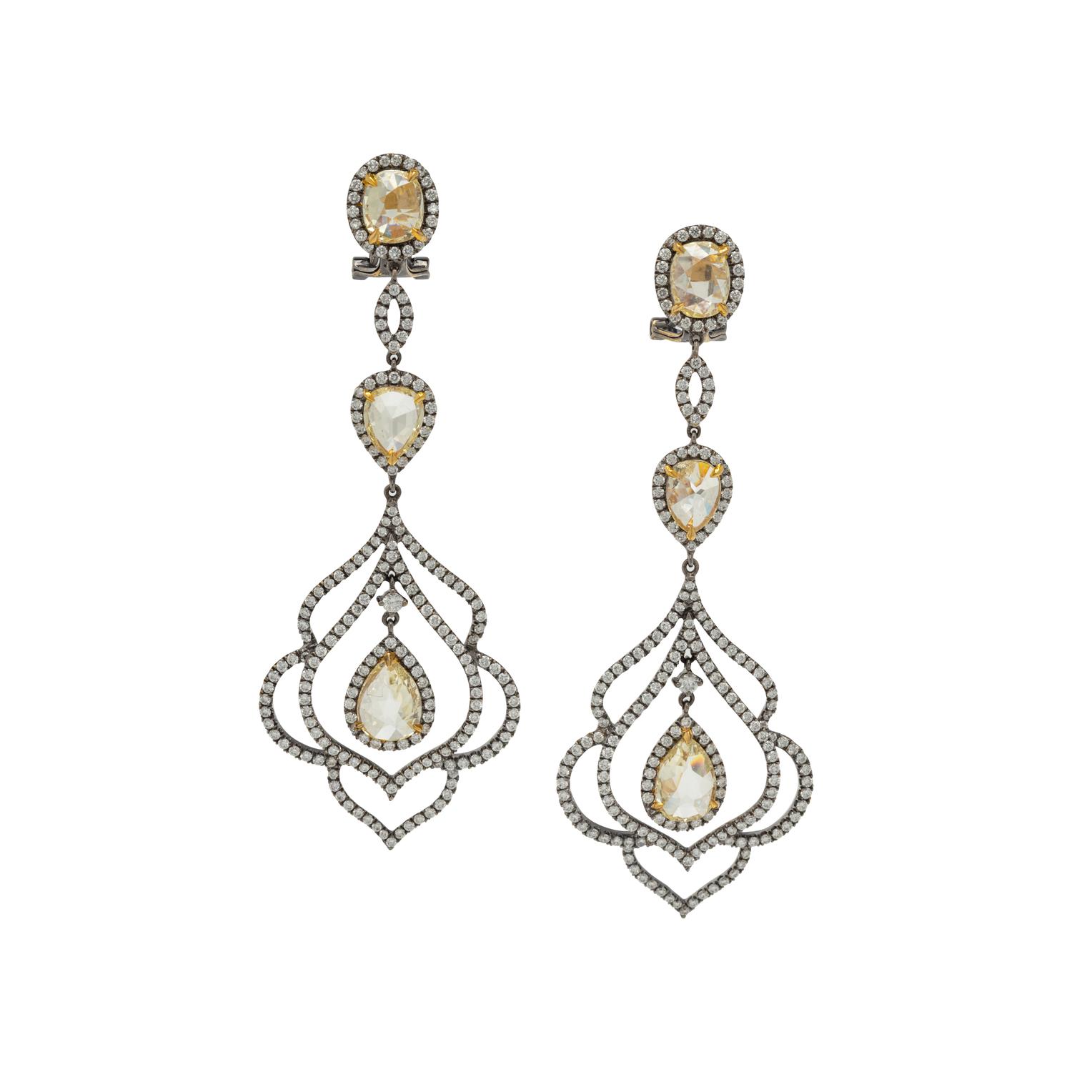 DIAMOND AND COLORED DIAMOND EARCLIPS