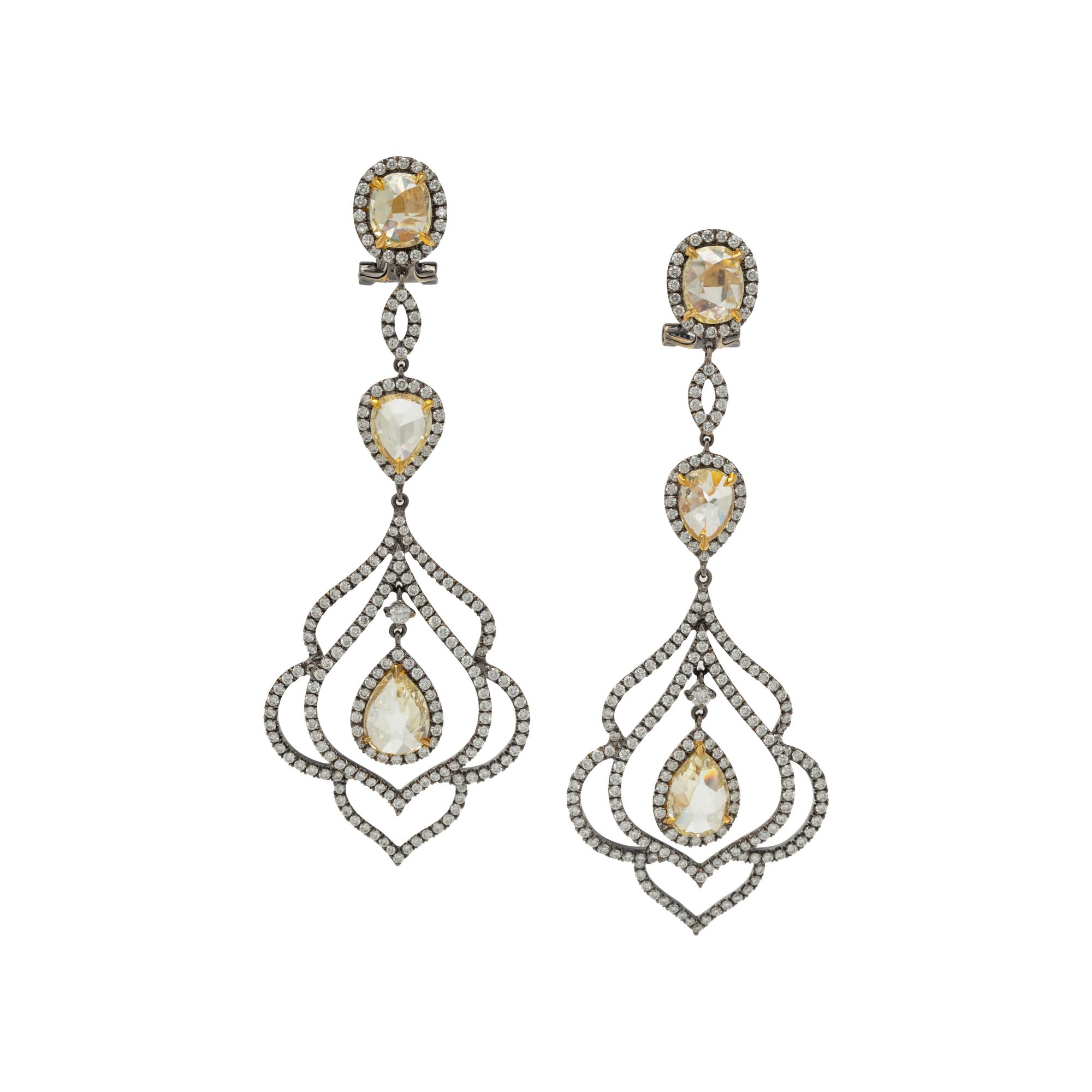 DIAMOND AND COLORED DIAMOND EARCLIPS