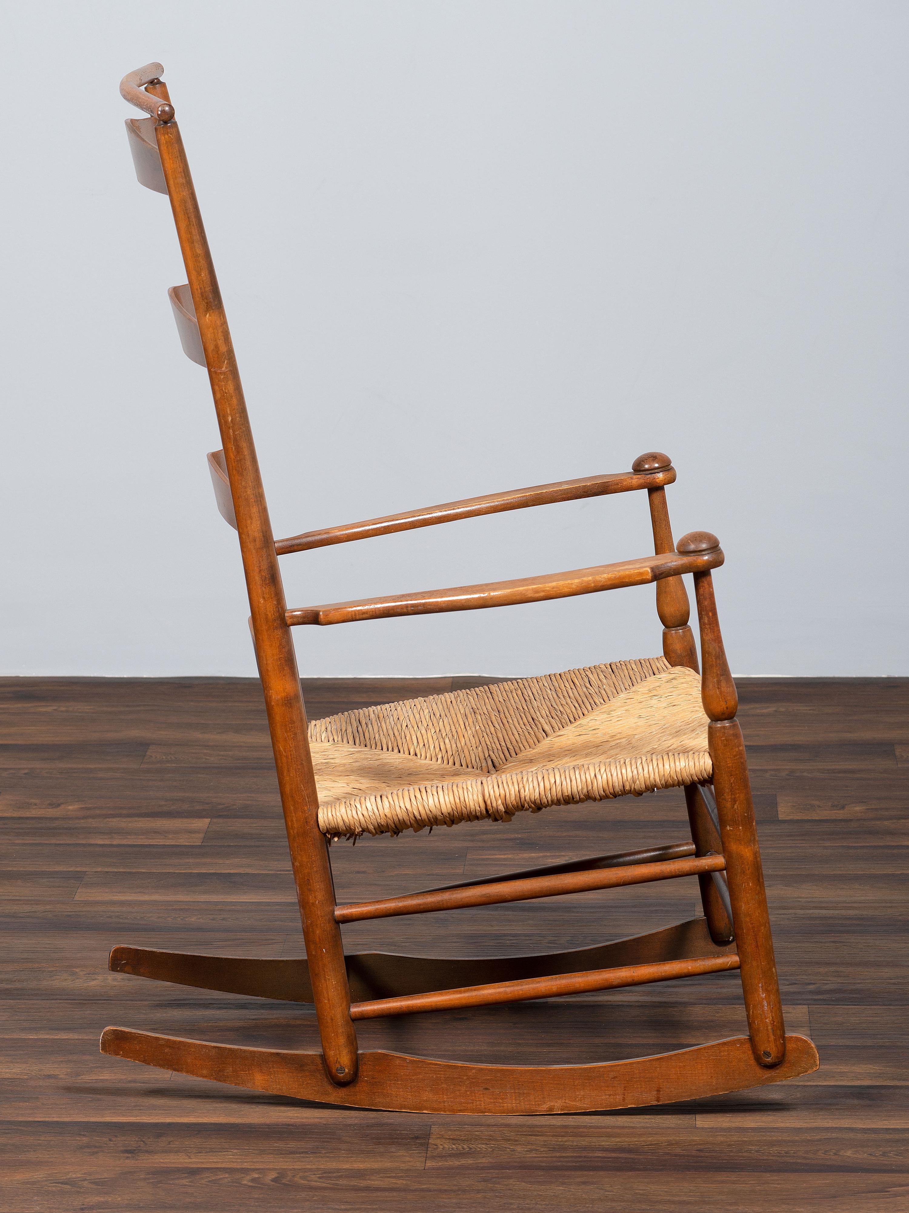 A Shaker Rush-Seat Rocker