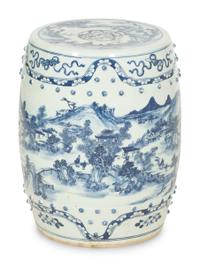 A Chinese Blue and White Porcelain Garden Seat