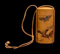 A Gold Lacquer Four-Case Inro