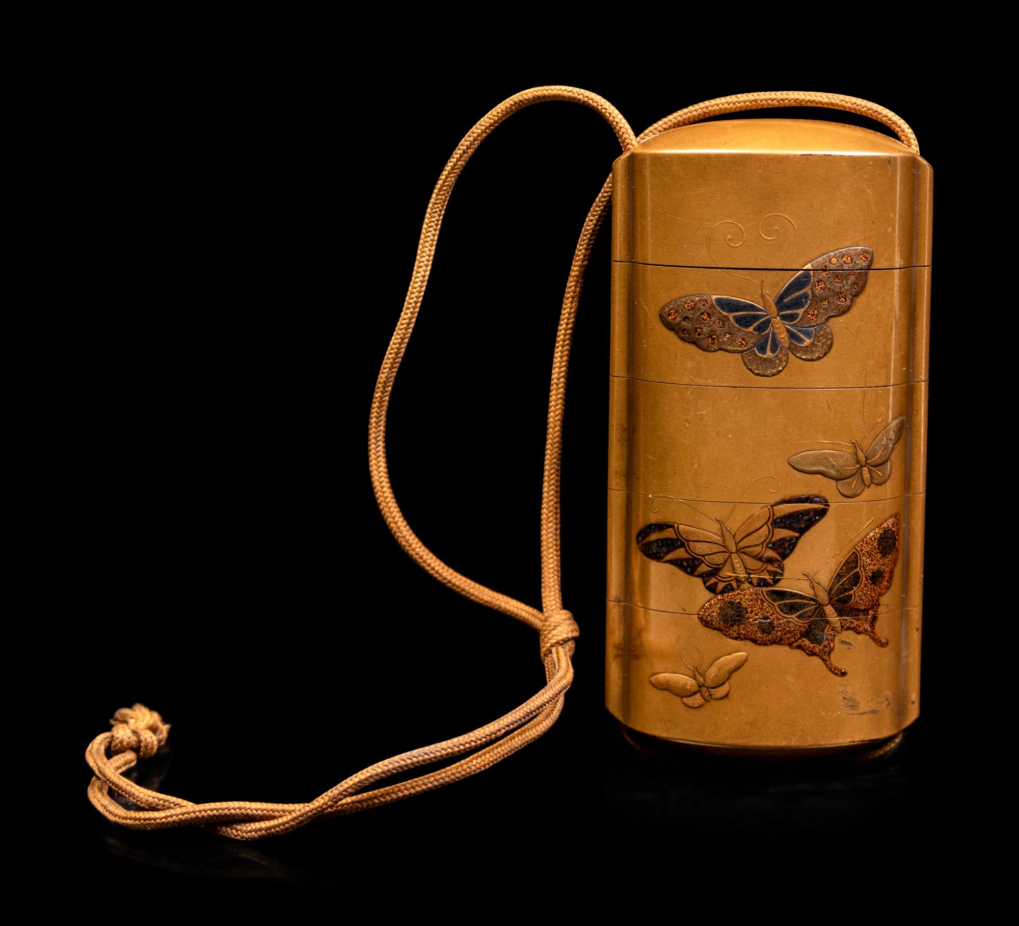 A Gold Lacquer Four-Case Inro