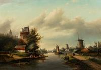 A Summer Landscape with Windmills