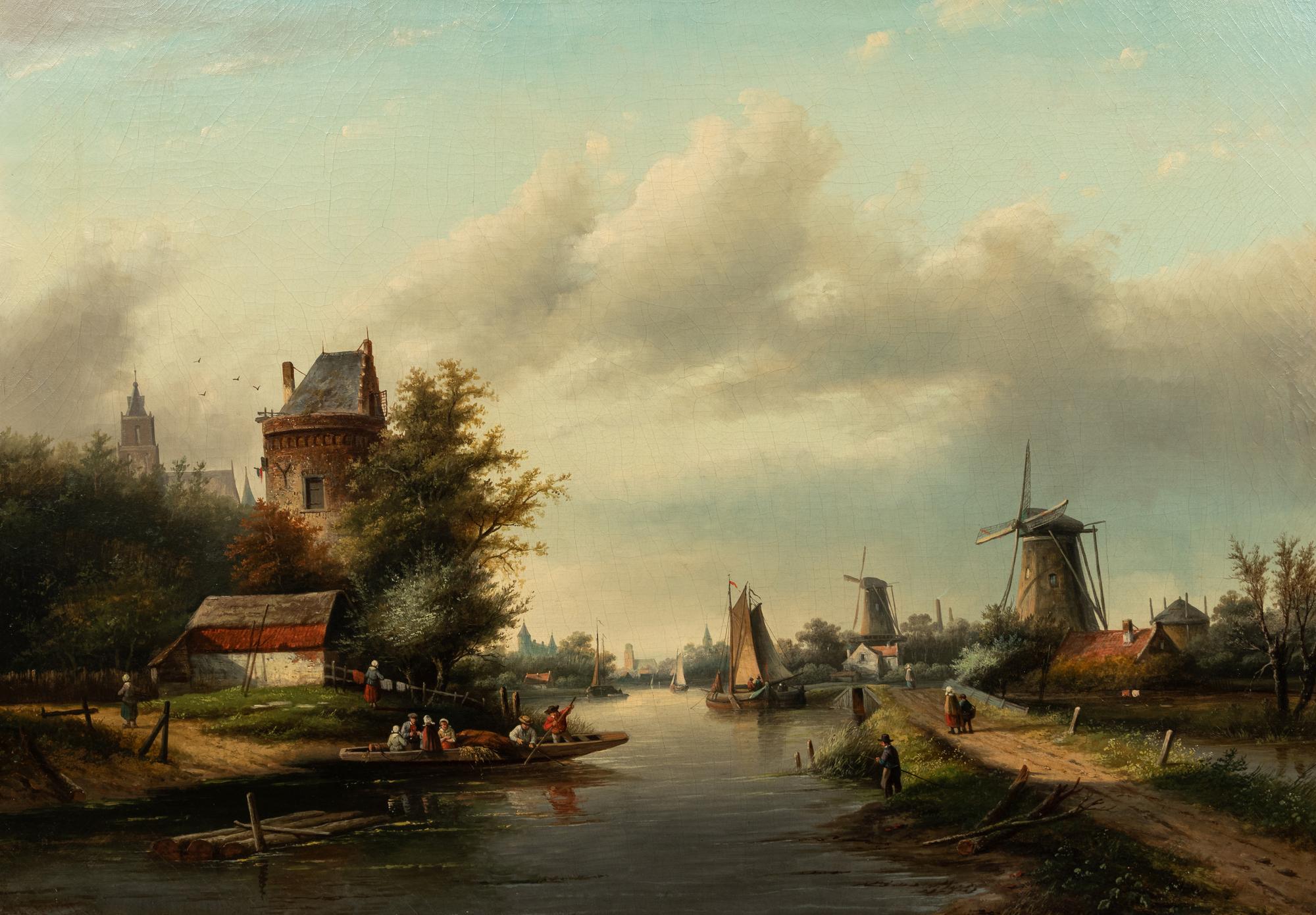 A Summer Landscape with Windmills