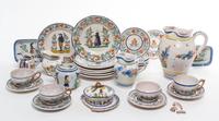 An Associated Set of Quimper Porcelain Height of tallest 8 1/2 inches.