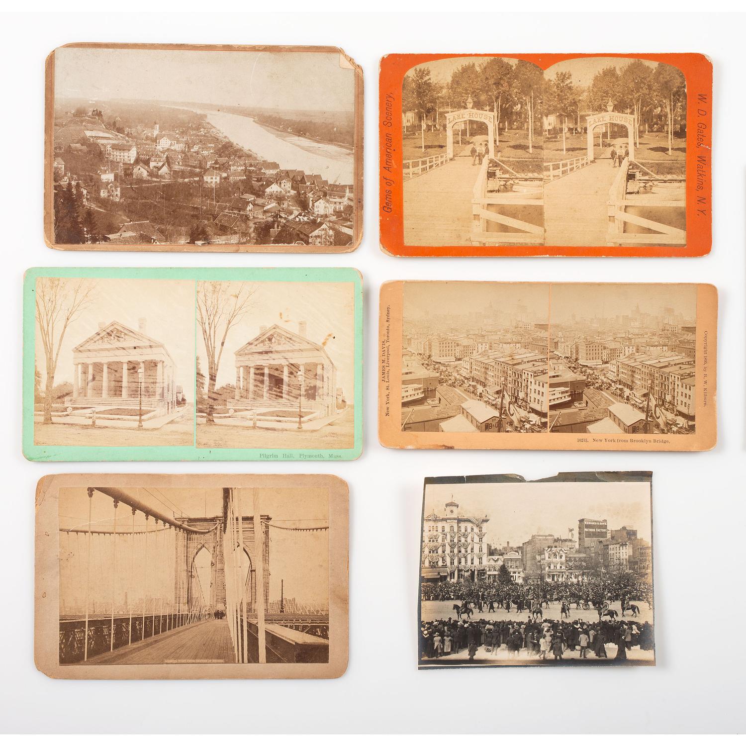 [EARLY PHOTOGRAPHY]. A group of photographs featuring cities, interiors, and landscapes, comprising: