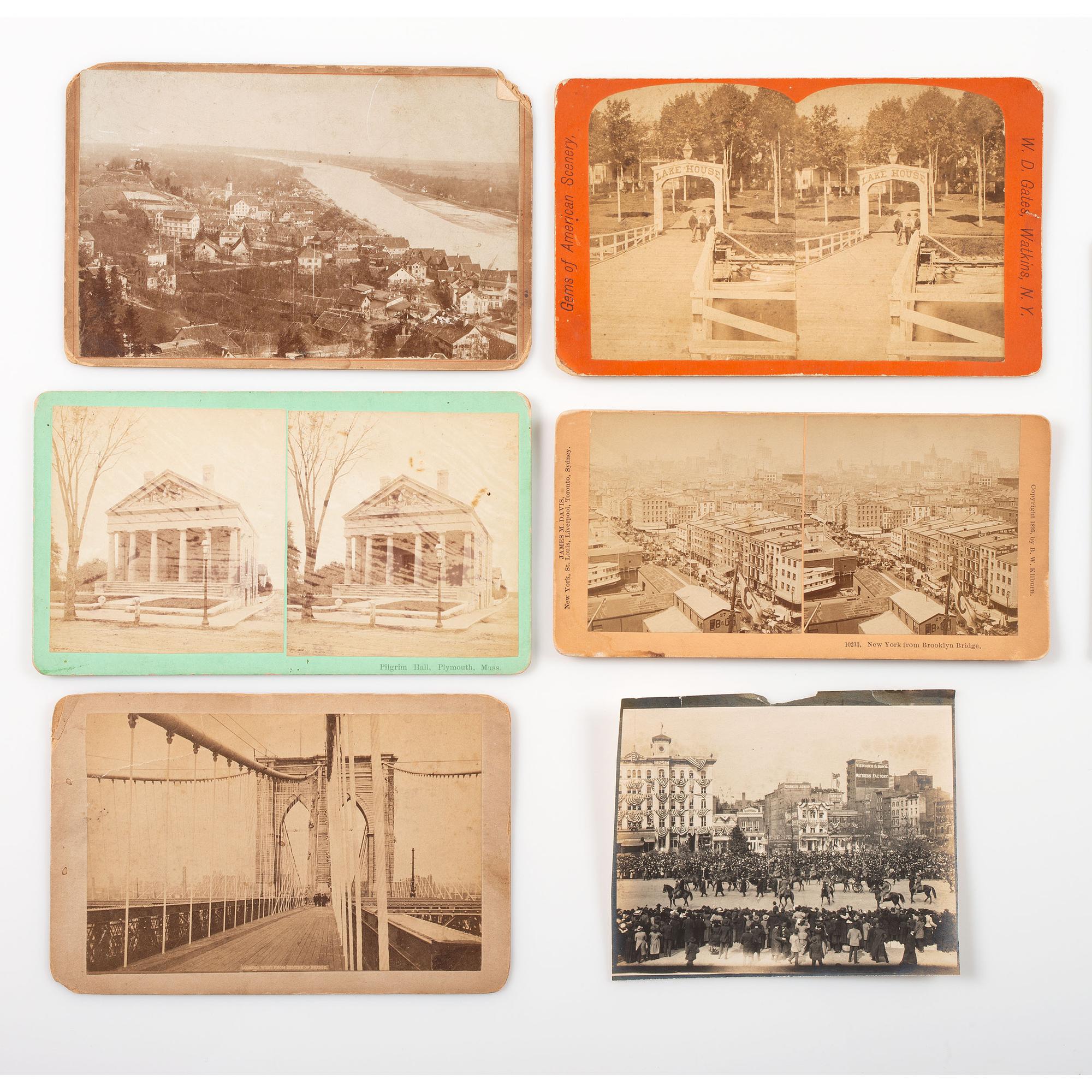 [EARLY PHOTOGRAPHY]. A group of photographs featuring cities, interiors, and landscapes, comprising: