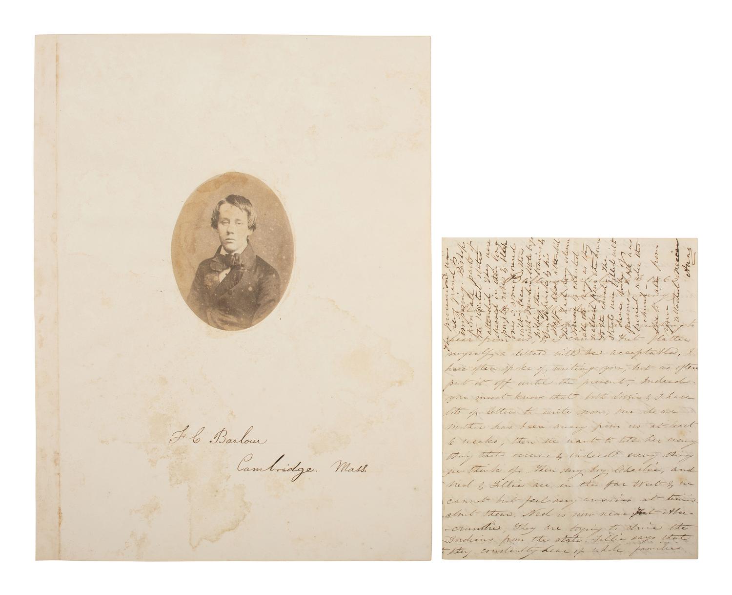 [CIVIL WAR]. Letter describing the bravery of nurse Arabella Barlow on the field at Gettysburg.