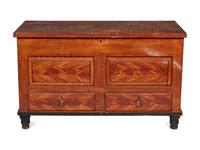 A Country Grain Painted Poplar Two Drawer Blanket Chest