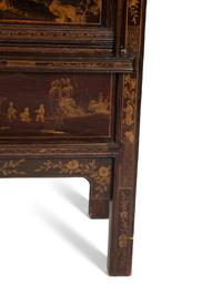 A Chinese Black Lacquer and Parcel Gilt Cabinet