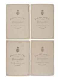 ELLIOTT AND FRY, photographers. Four cabinet cards of Cheyenne and Shoshone Indians from Buffalo Bill's Wild West show. London, ca 1887.
