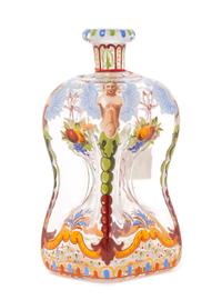 A J.&L. Lobmeyr Enameled Glass Decanter Height 6 inches. — CIRCA 1870