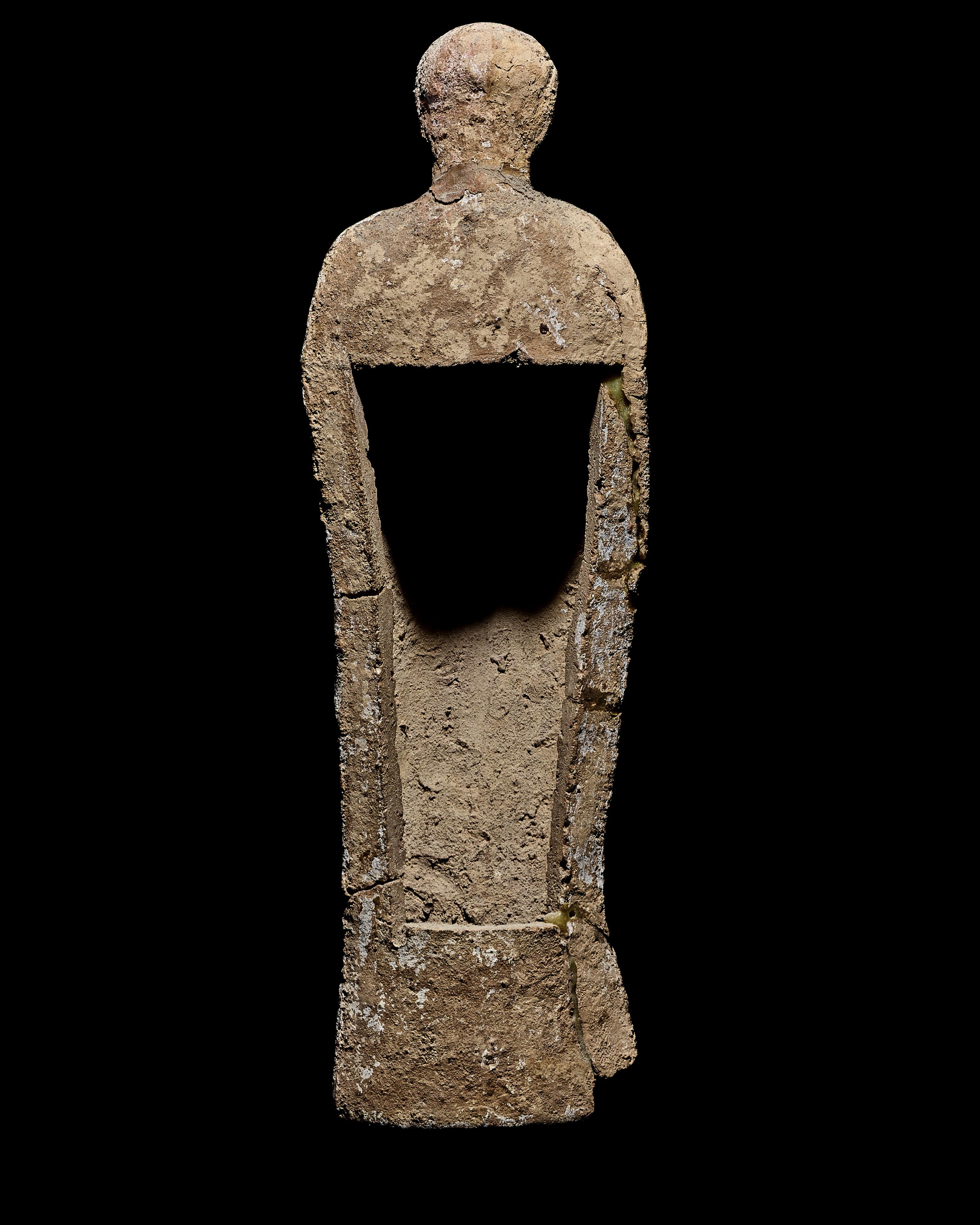 A Boeotian Terracotta Standing Youth with a Cock