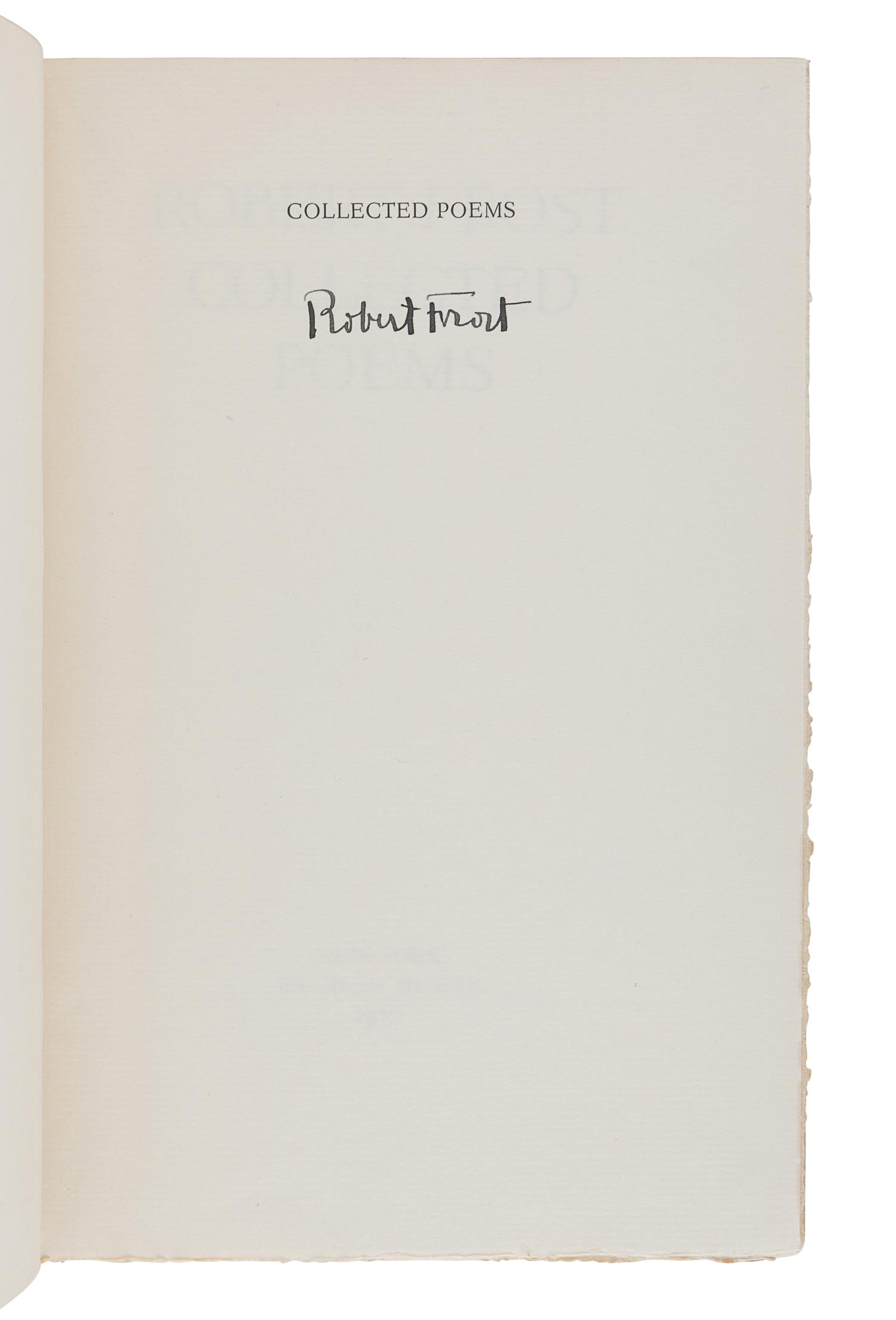 FROST, Robert (1874-1963). A group of 7 signed limited editions, comprising: