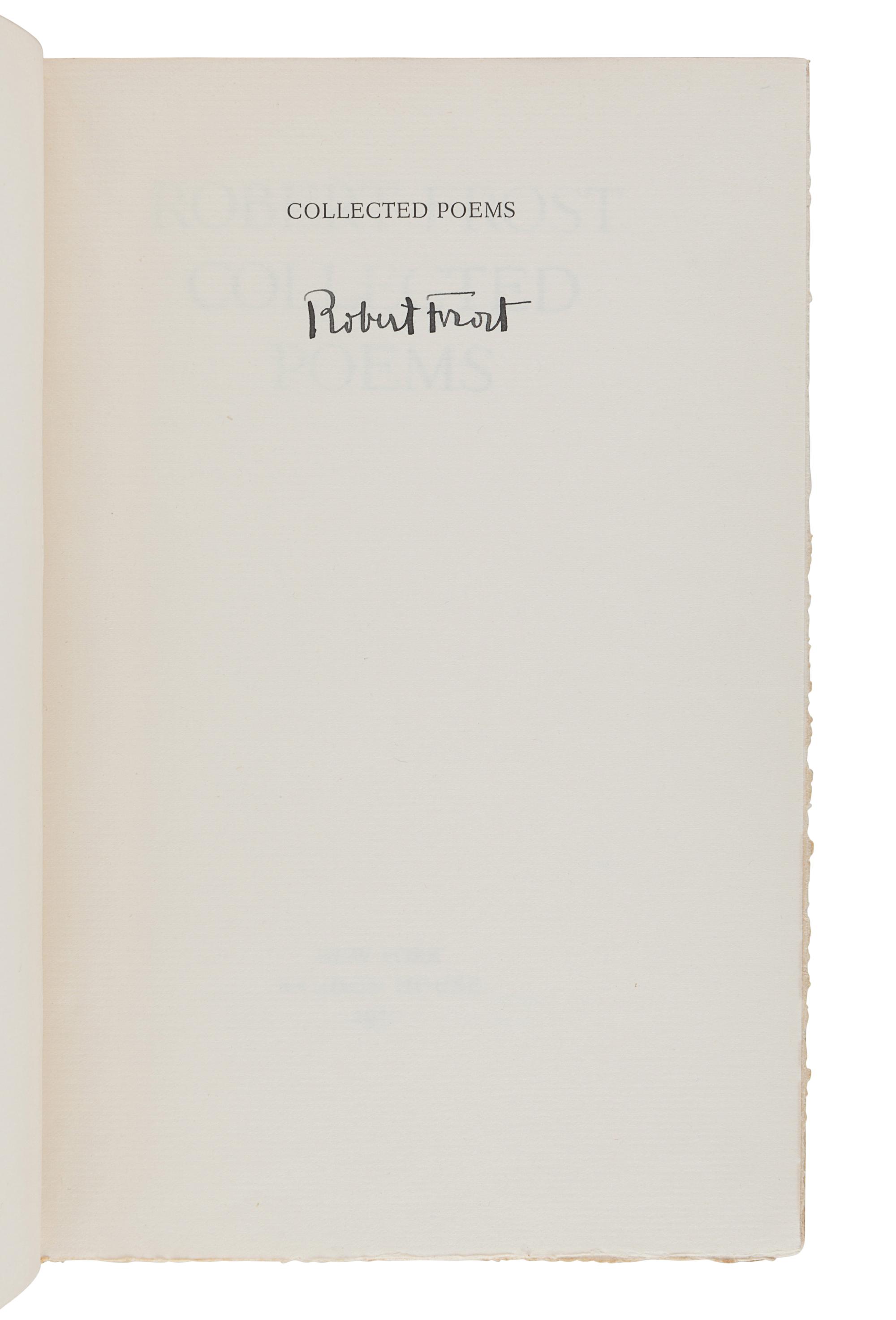 FROST, Robert (1874-1963). A group of 7 signed limited editions, comprising:
