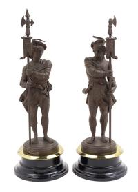 A Pair of Cast Metal Figures Height overall 18 1/4 inches. — LATE 19TH CENTURY