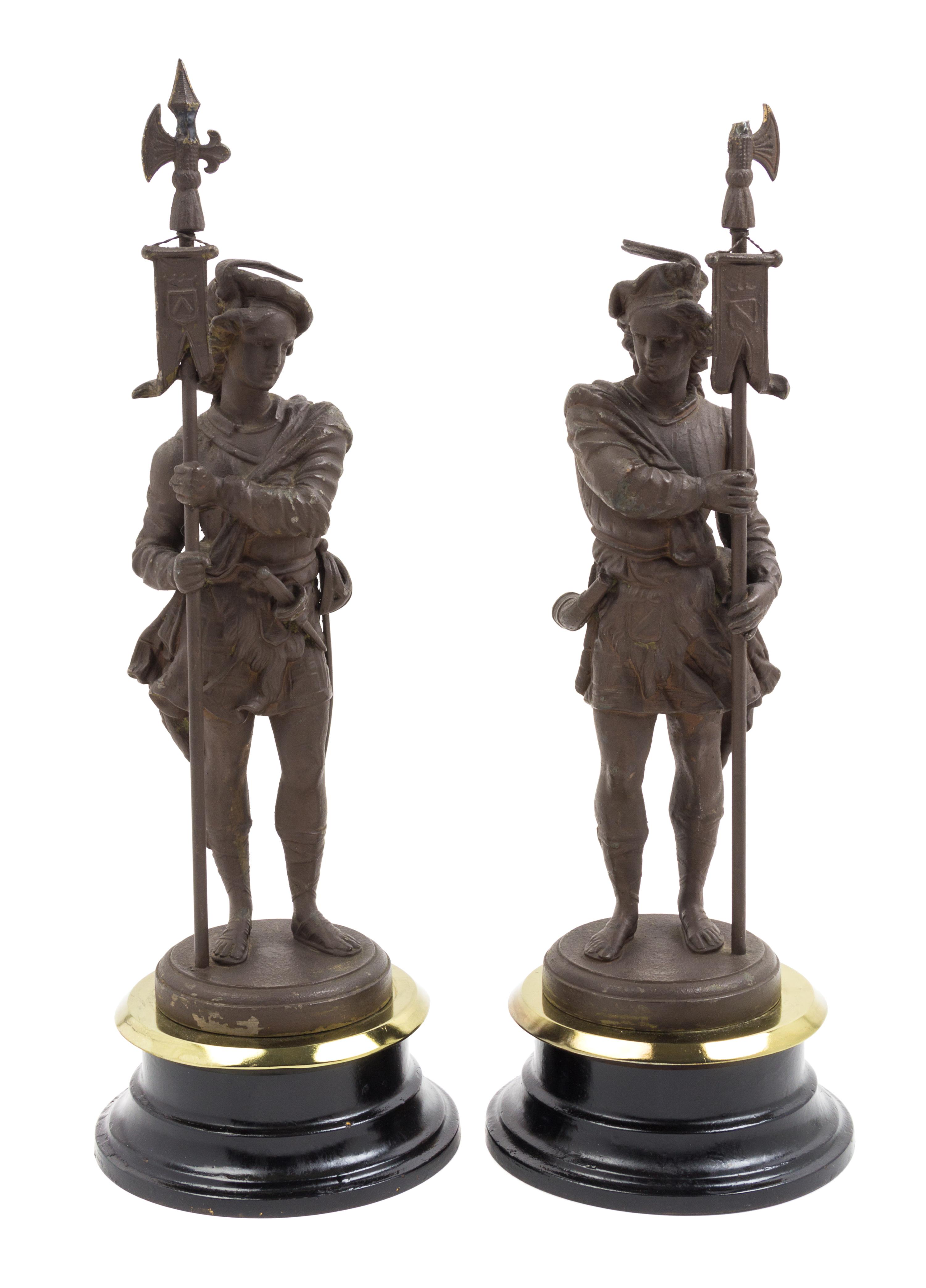 A Pair of Cast Metal Figures Height overall 18 1/4 inches. — LATE 19TH CENTURY