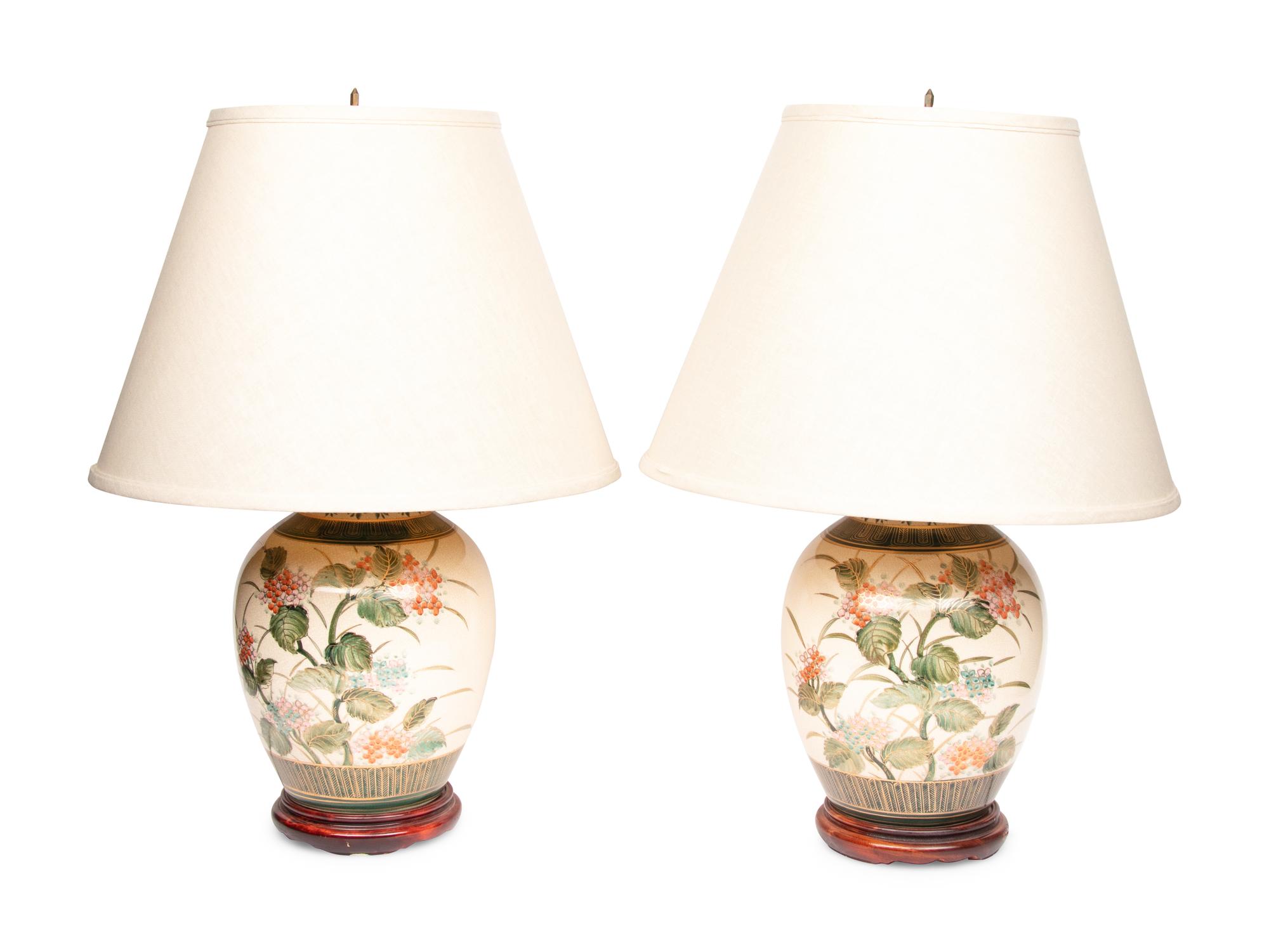 A Pair of Japanese Style Porcelain Vases