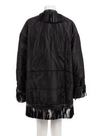 Saint Laurent Rive Gauche Black Quilted Jacket with Fringe, 2000s