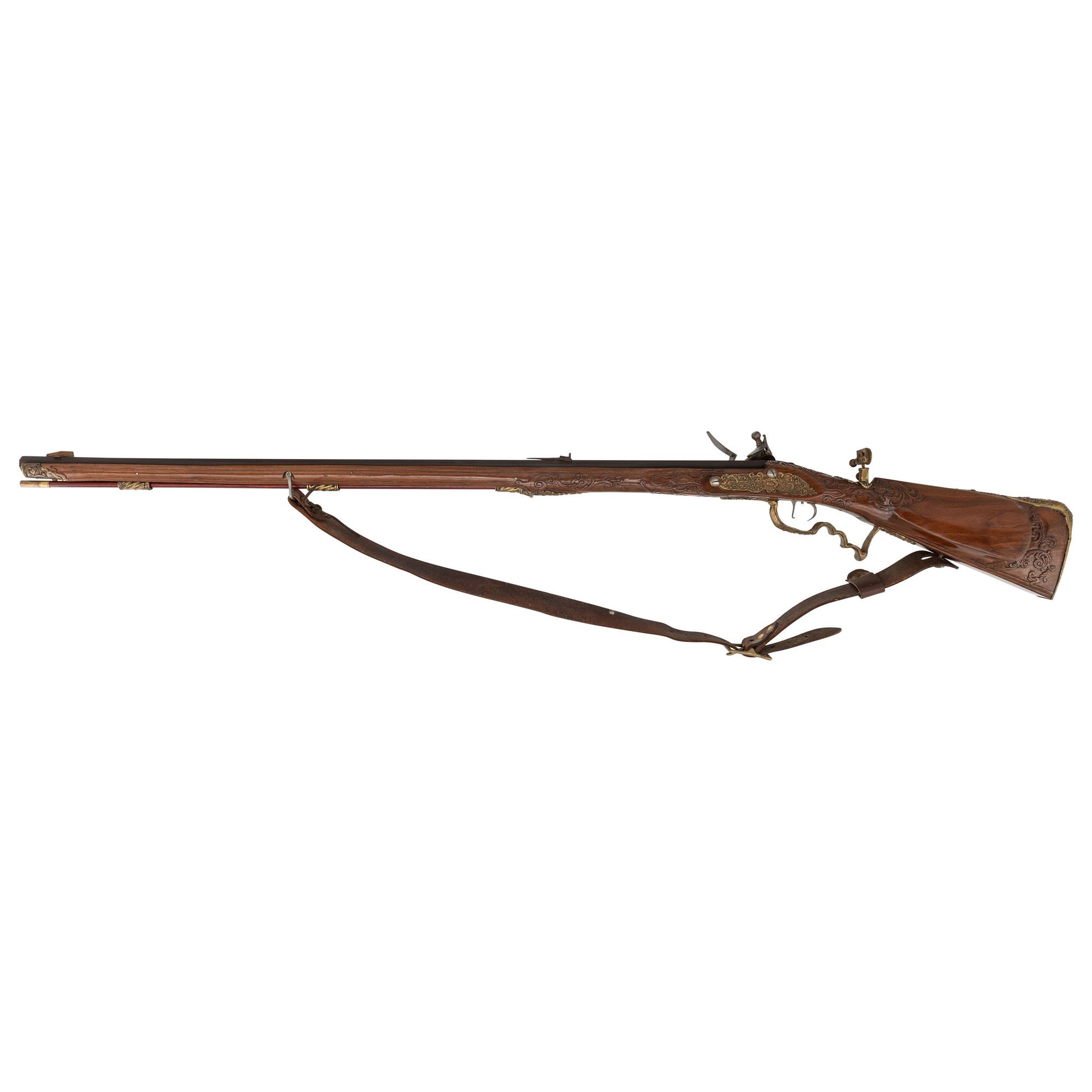Carved Contemporary Flintlock Jaeger Rifle