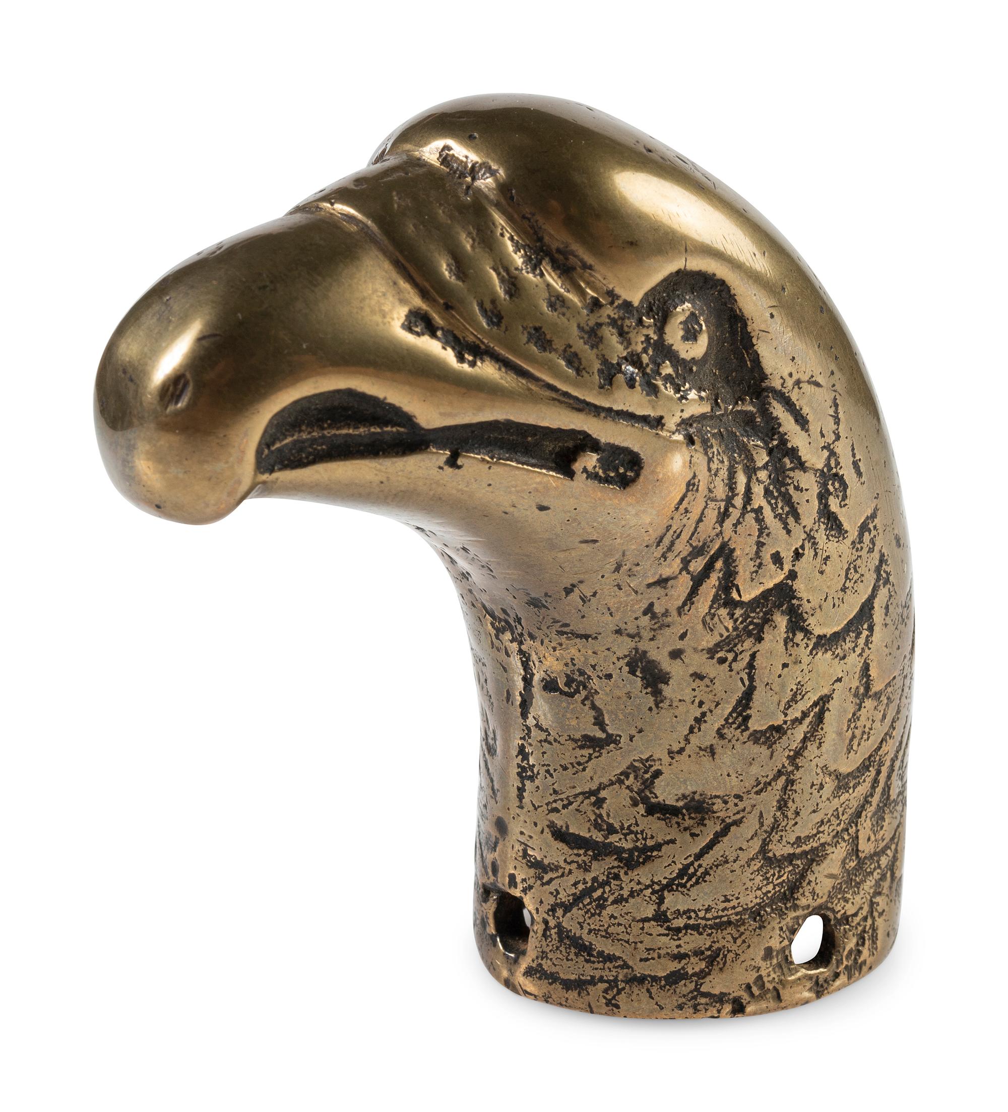 Pre-Civil War ornate brass eagle head saddle pommel.
