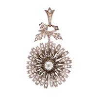 Antique, Diamond Flower Pendant