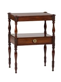 A Salem, Massachusetts Two-Tiered Carved Side Table, Attributed to Samuel McIntyre