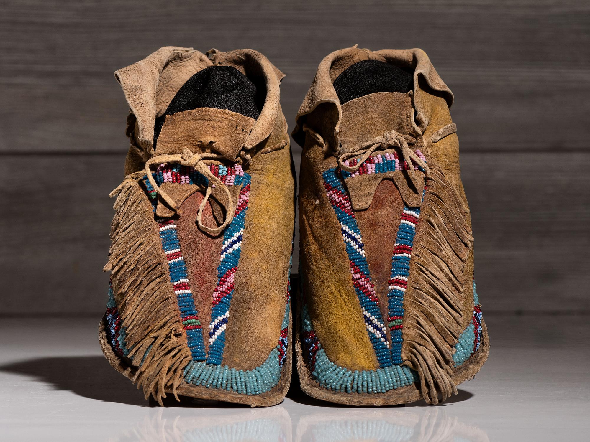 Kiowa Beaded Hide Moccasins